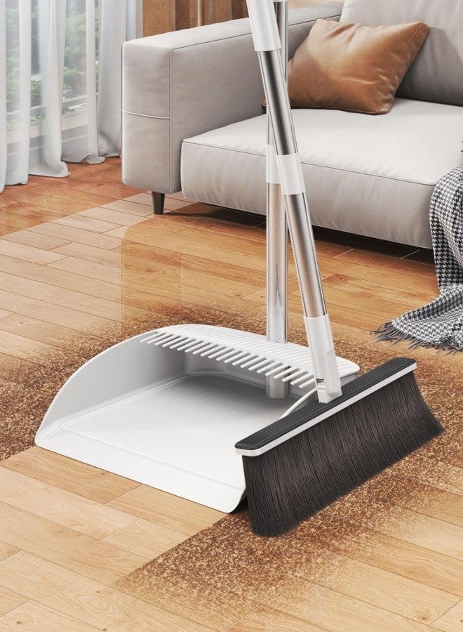 PRICHI Broom and Dustpan Set with Lid for Home Indoor Dust Pan with Combo 3 Foot Long Stainless Standing Upright for Room Office Home Kitchen Floor Whisk Brush Set - Image 5